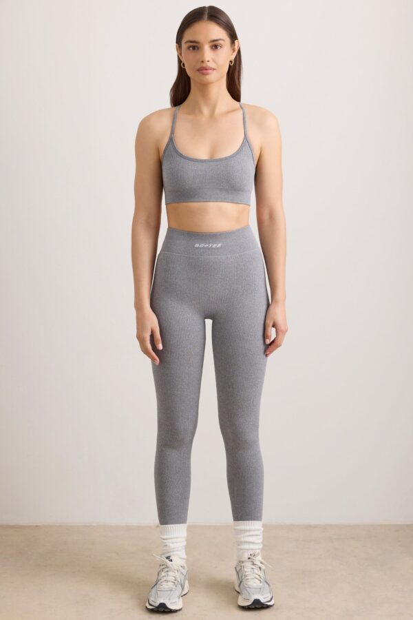 FlexiRib High Waist Leggings in Grey Melange - Image 9
