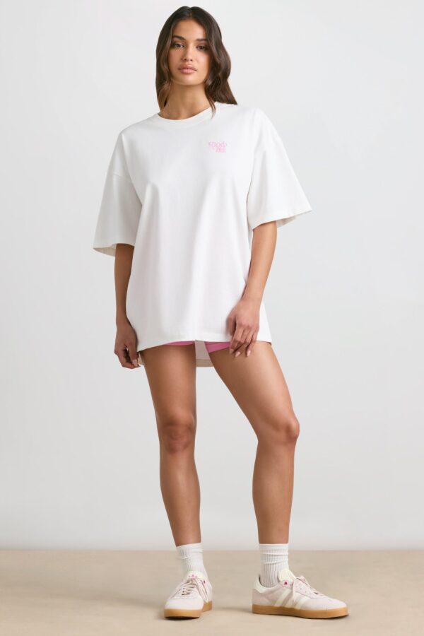 Oversized Short-Sleeve T-shirt in White - Image 6