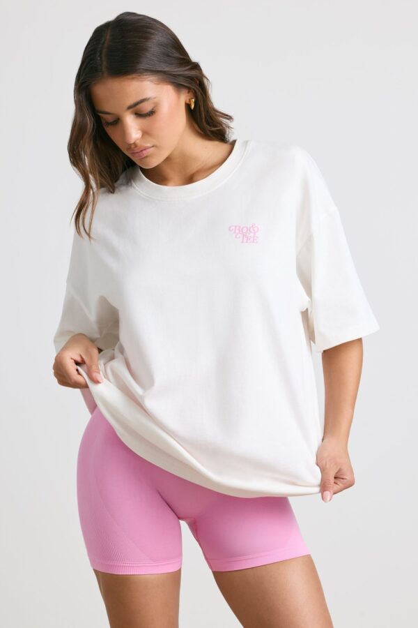 Oversized Short-Sleeve T-shirt in White - Image 7