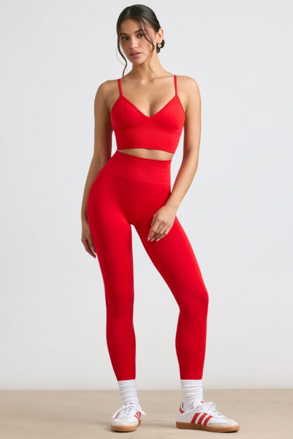 High-Waist Define Luxe Leggings in Red - Image 5