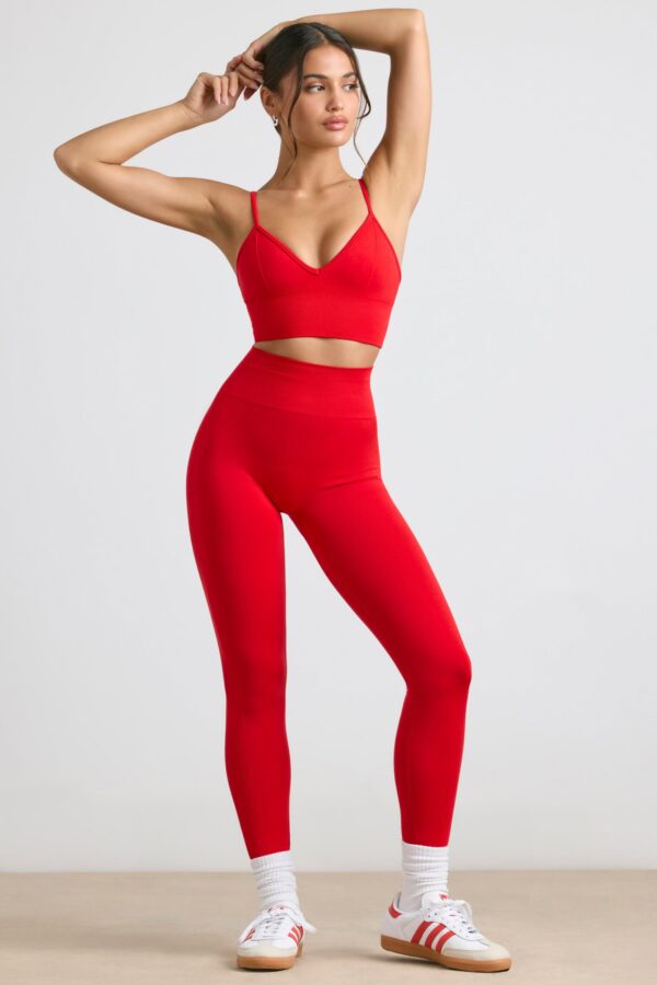 High-Waist Define Luxe Leggings in Red - Image 6