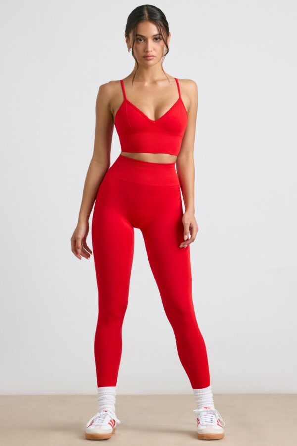 High-Waist Define Luxe Leggings in Red - Image 7