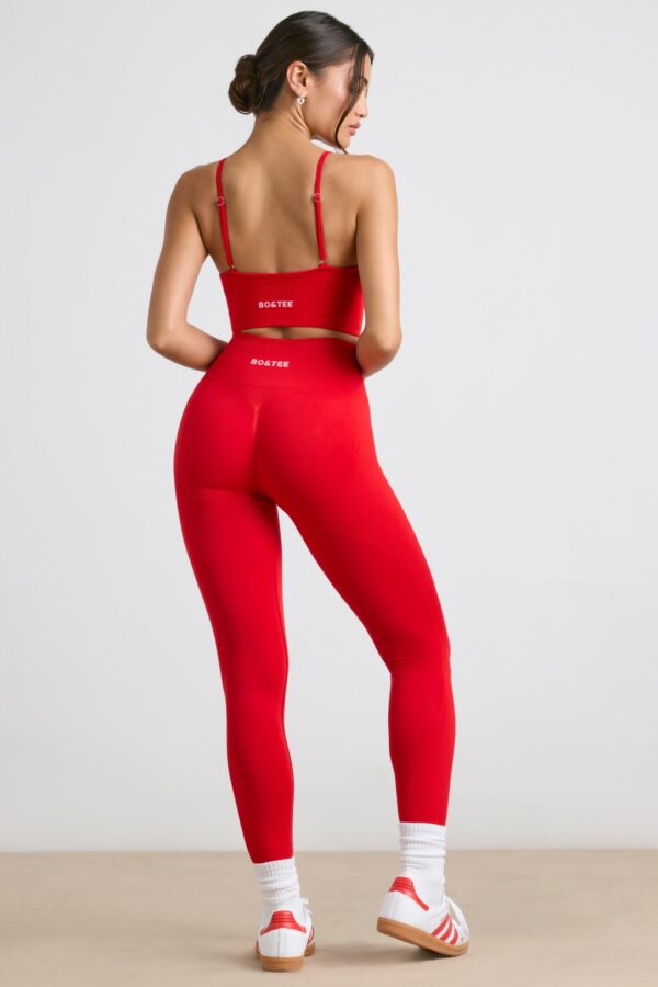 High-Waist Define Luxe Leggings in Red - Image 2