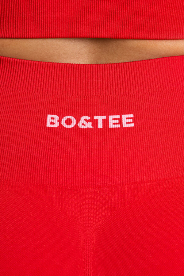 High-Waist Define Luxe Mini Shorts in Red - Image 3