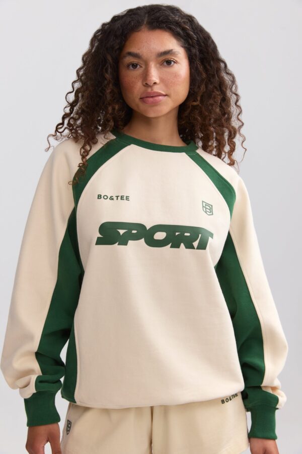 Oversized Colourblock Sweatshirt in Marble - Image 6