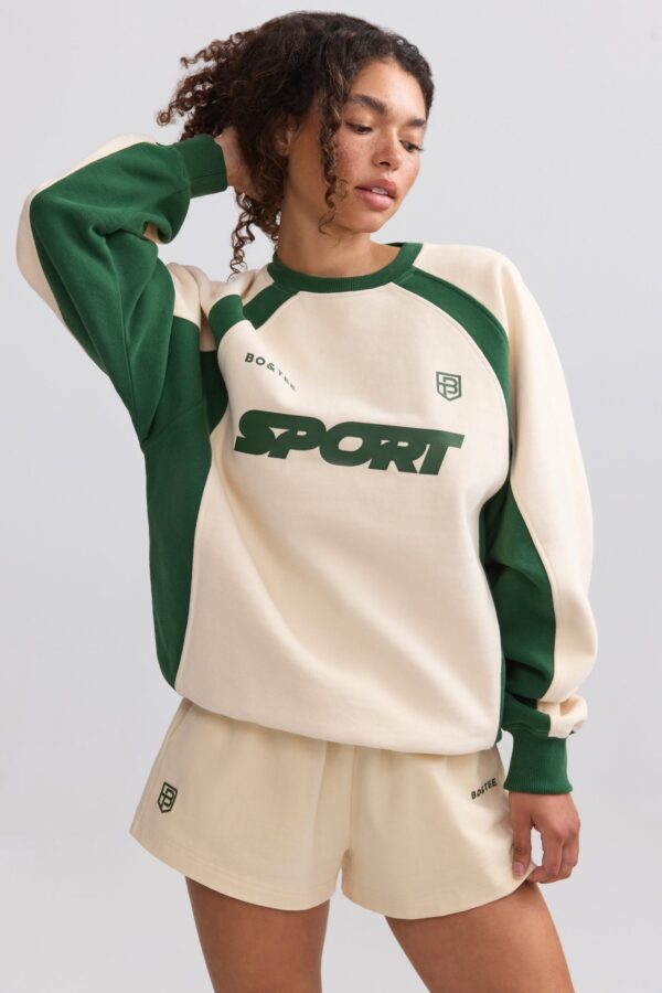 Oversized Colourblock Sweatshirt in Marble - Image 7