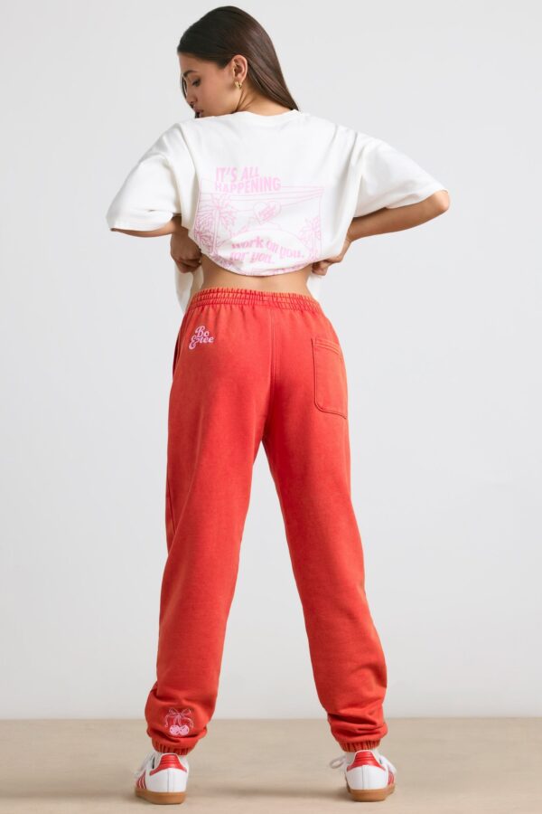 Petite Oversized Joggers in Red - Image 2