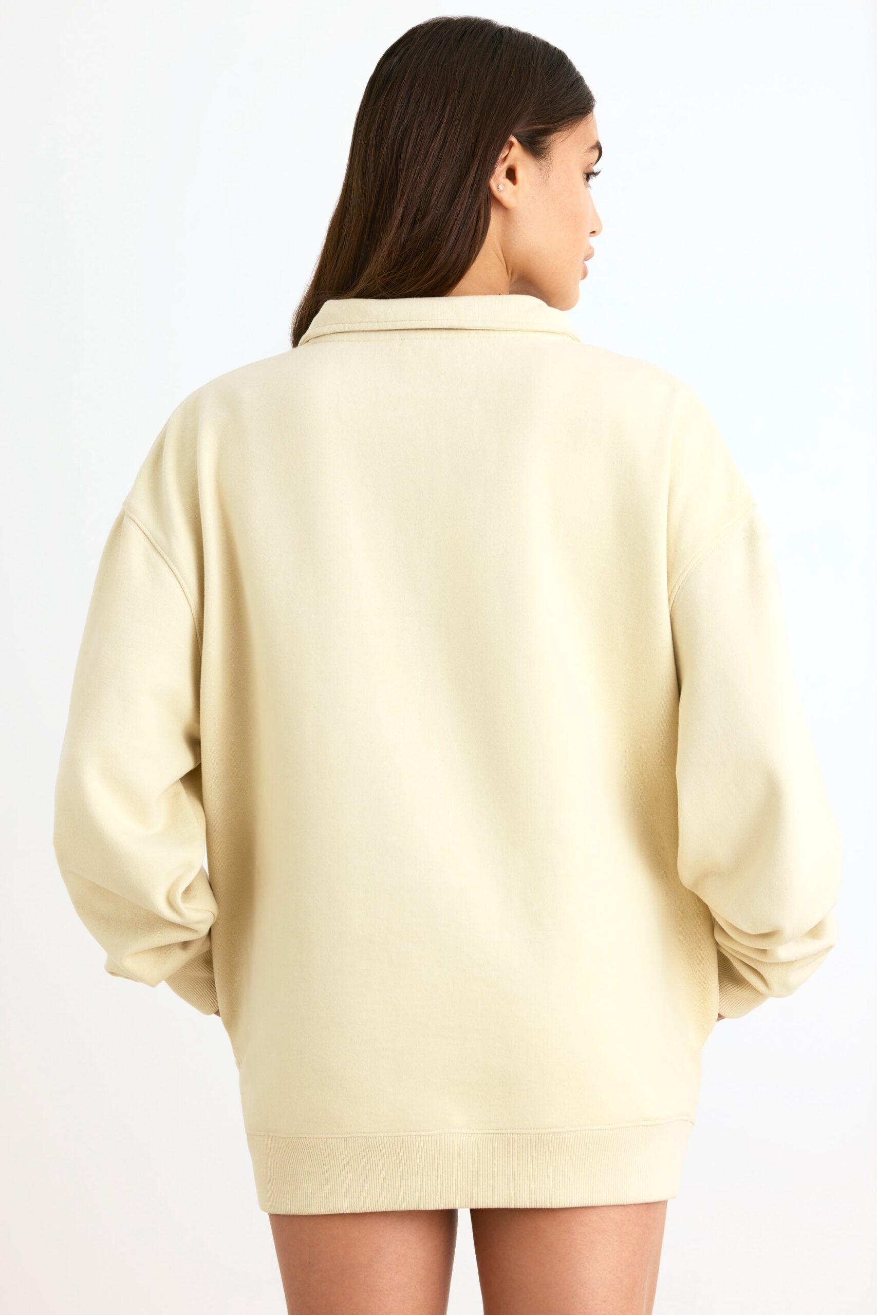 Quarter-Zip Sweatshirt in Bone - Image 2