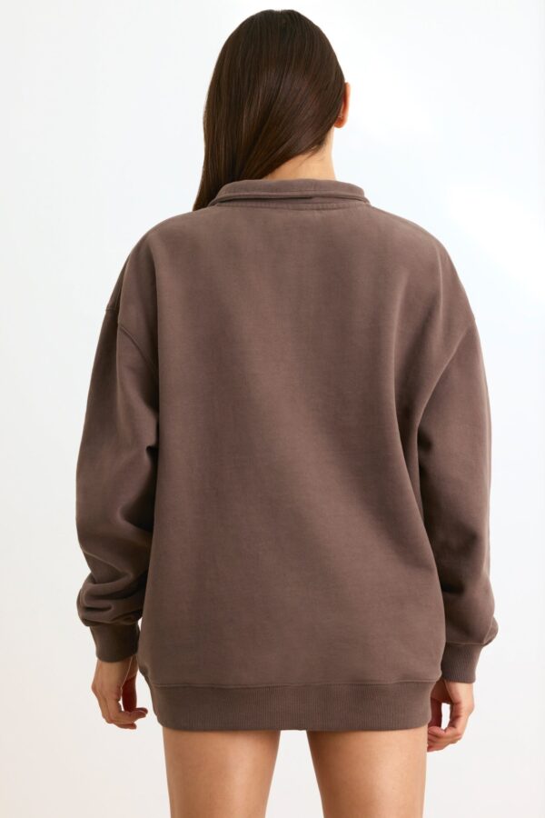 Quarter-Zip Sweatshirt in Espresso - Image 2