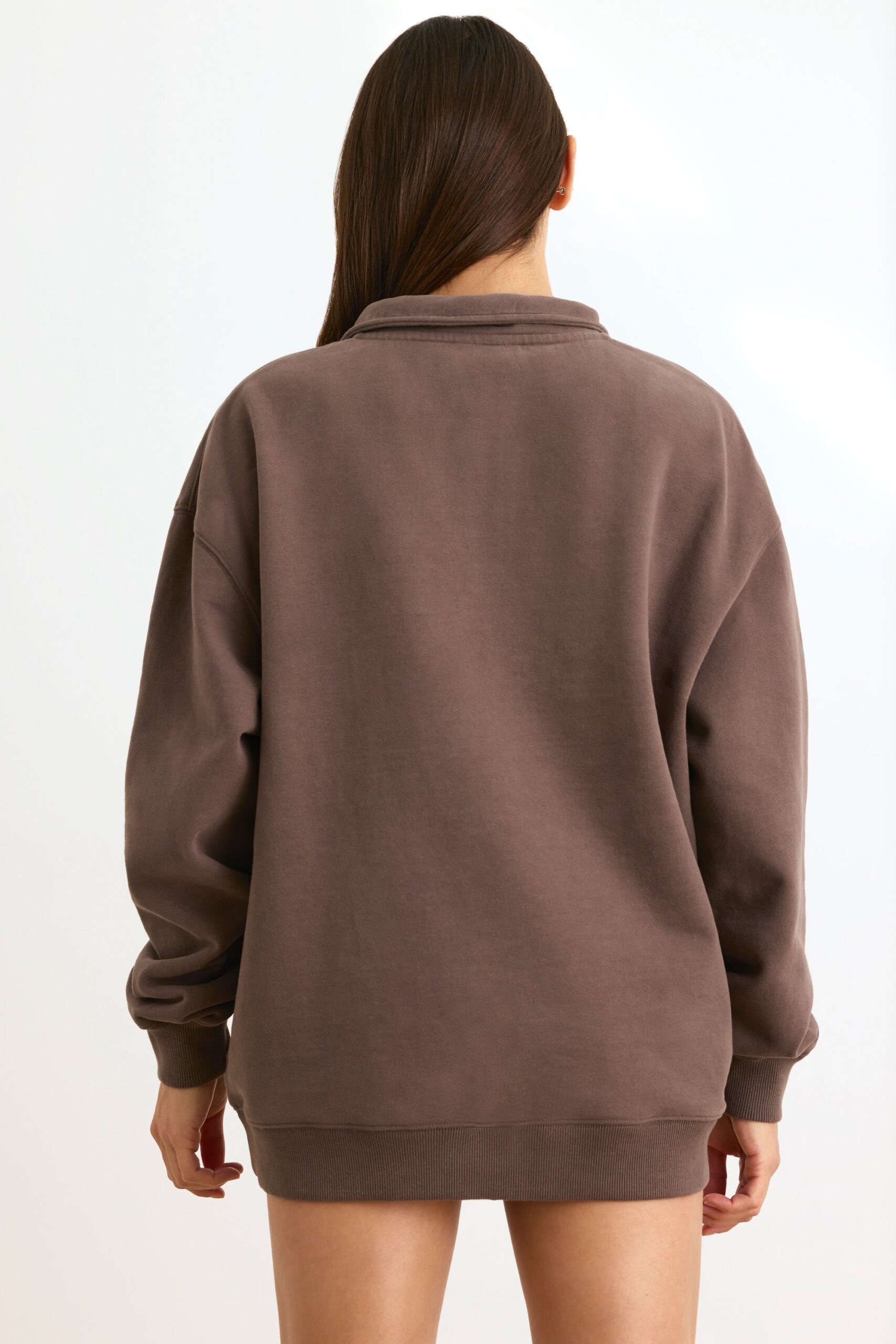 Quarter-Zip Sweatshirt in Espresso - Image 2