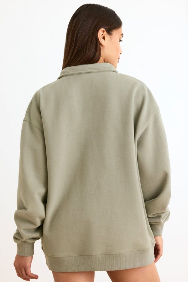 Quarter-Zip Sweatshirt in Mineral - Image 2