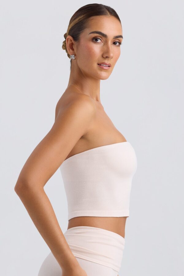 Bandeau Crop Top in Washed Cream - Image 3