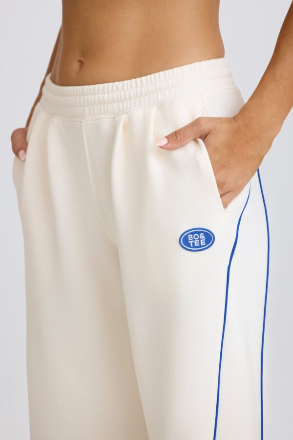 Mid-Rise Straight-Leg Joggers in White - Image 4
