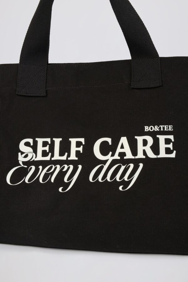 Oversized Canvas Tote Bag in Black - Image 4
