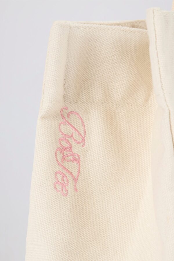 Oversized Canvas Tote Bag in Eggshell - Image 6