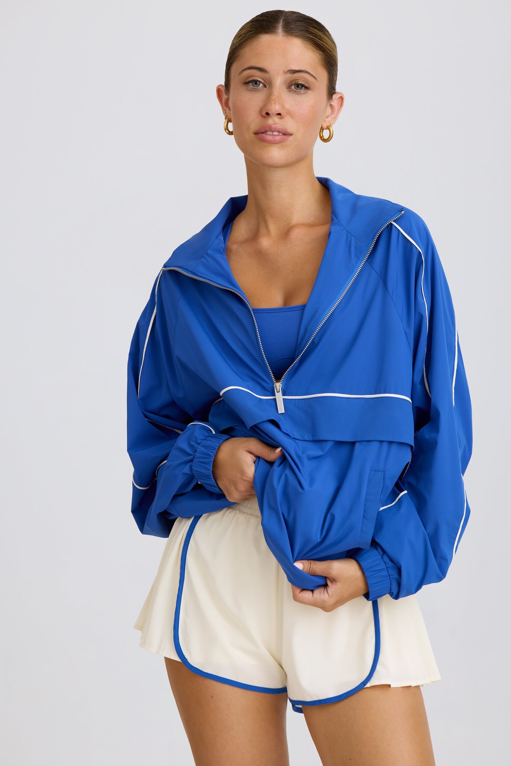 Oversized Track Jacket in Cobalt - Image 4