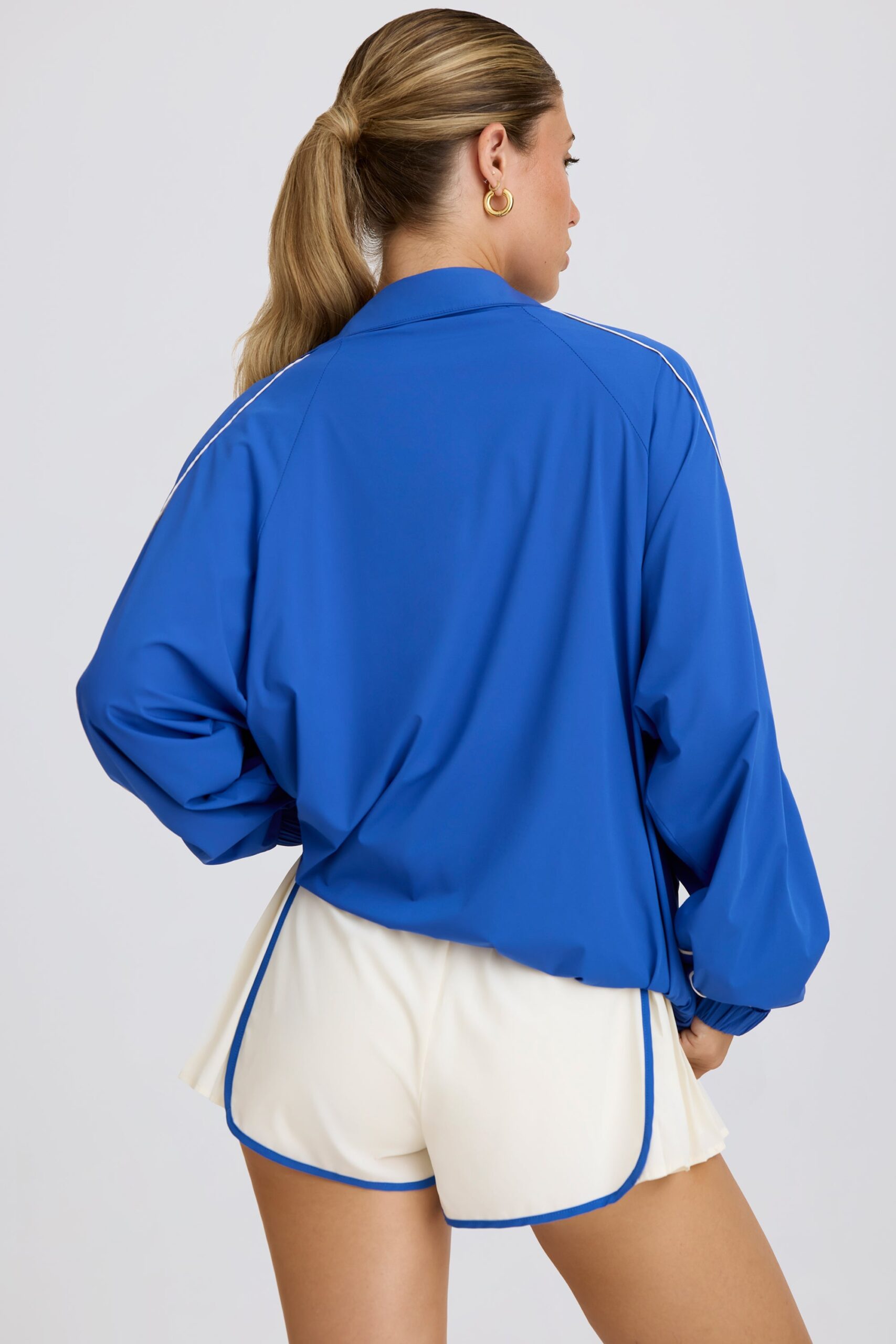 Oversized Track Jacket in Cobalt - Image 2