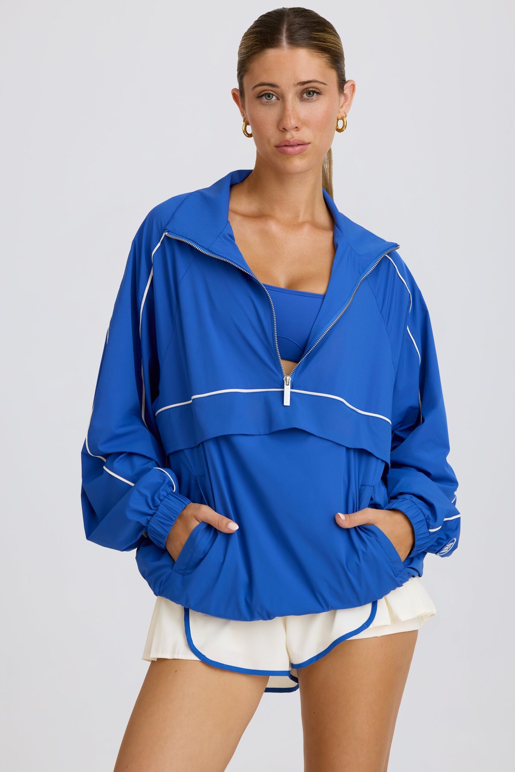 Oversized Track Jacket in Cobalt - Image 7