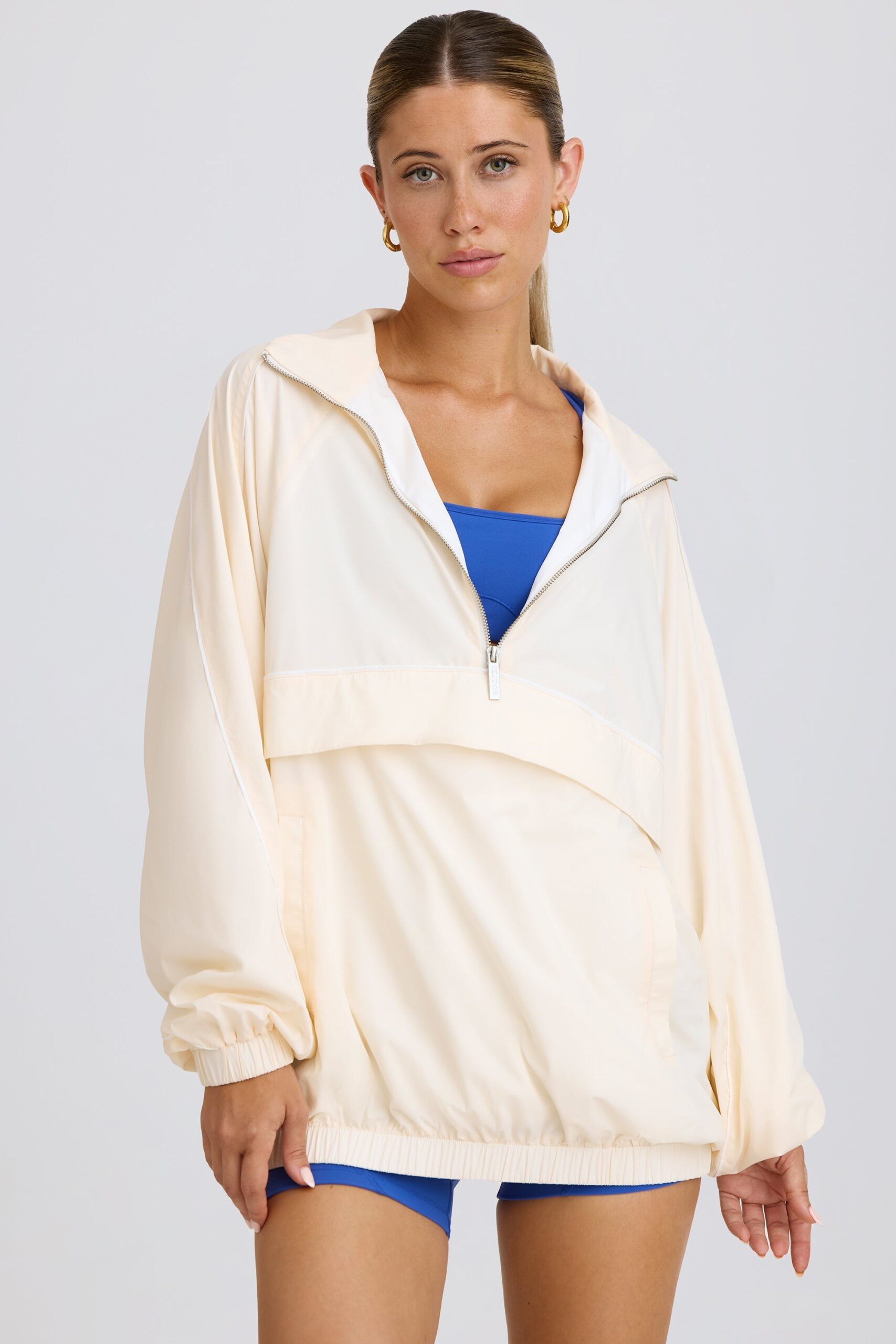 Oversized Track Jacket in White - Image 4