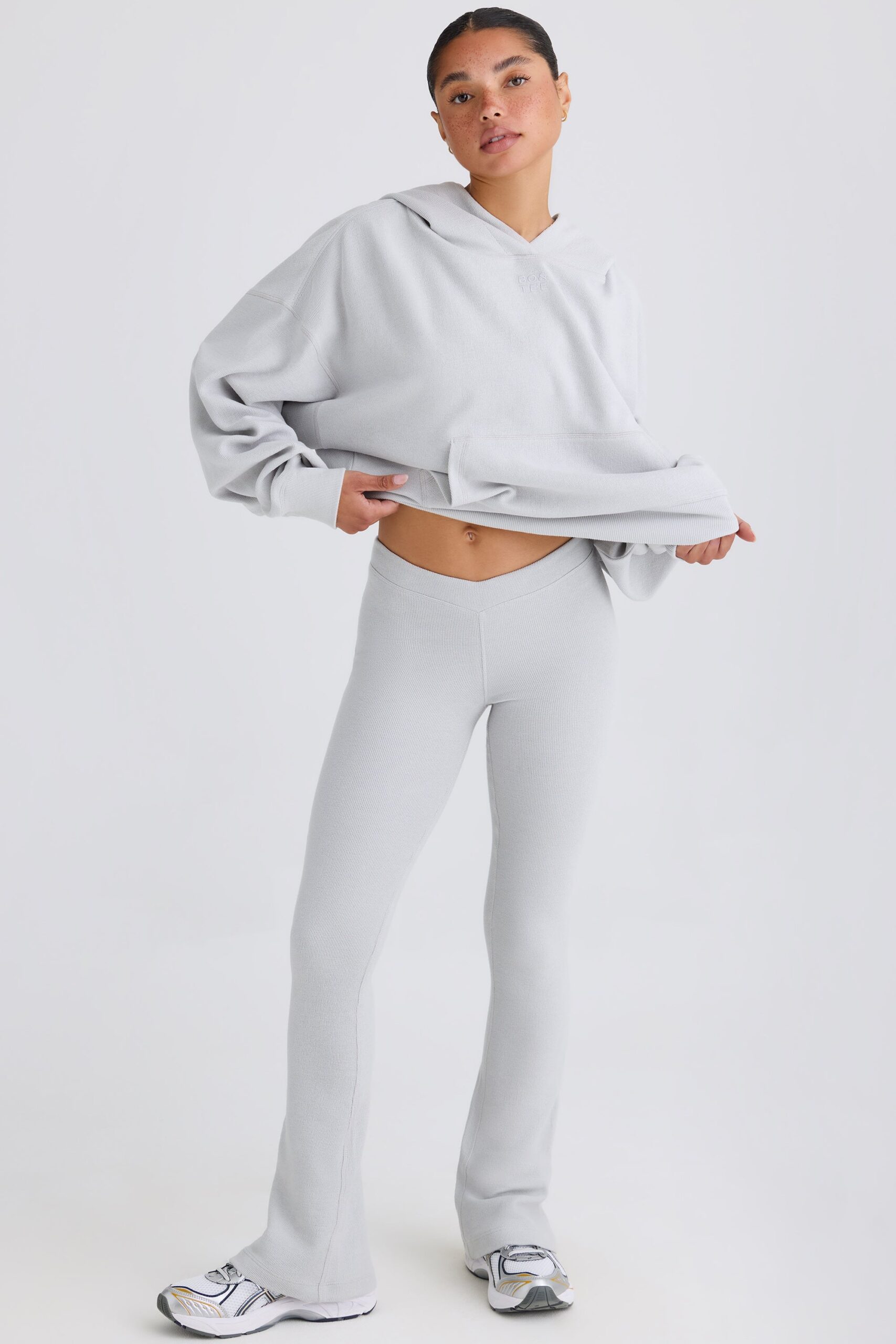 Petite Flared Trousers in Pacific Grey - Image 7