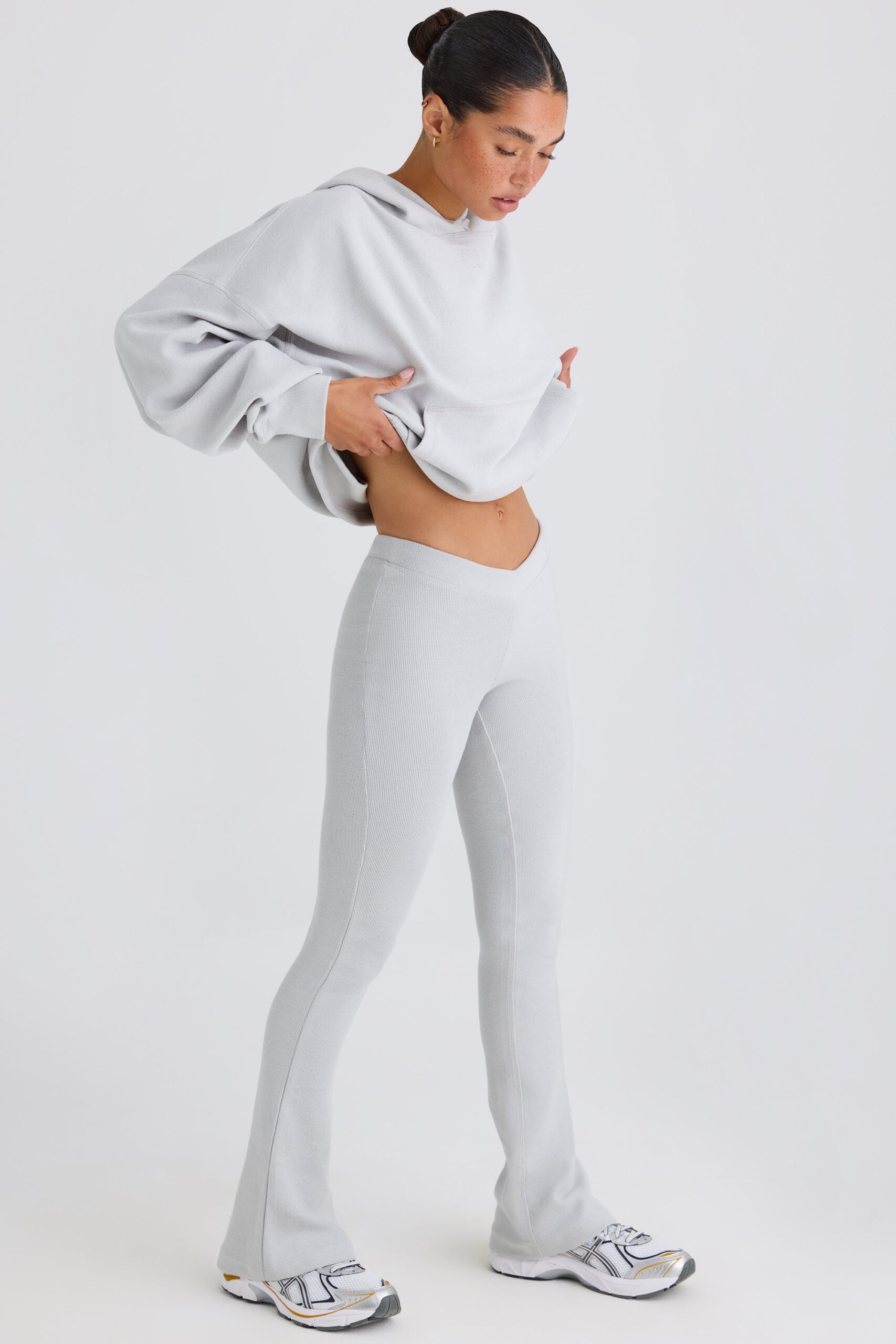 Petite Flared Trousers in Pacific Grey - Image 3