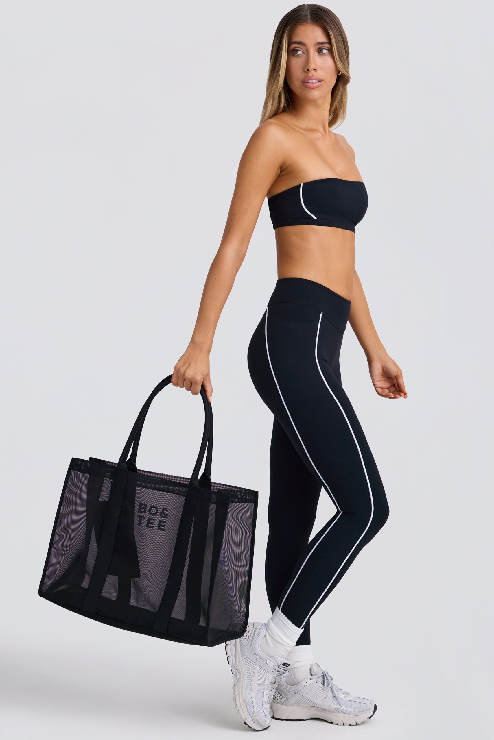 Mesh Tote Bag in Black - Image 2