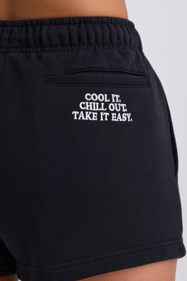 Mid-Rise Sweat Shorts in Black - Image 5