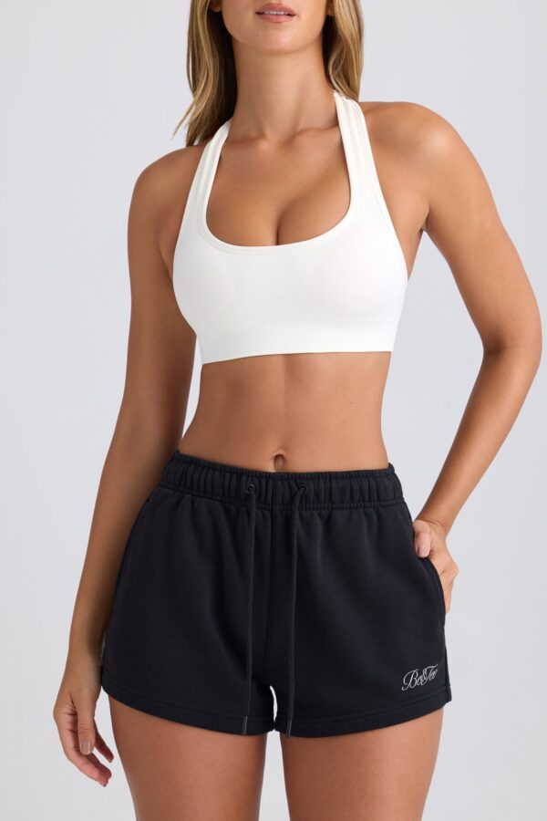 Mid-Rise Sweat Shorts in Black - Image 4