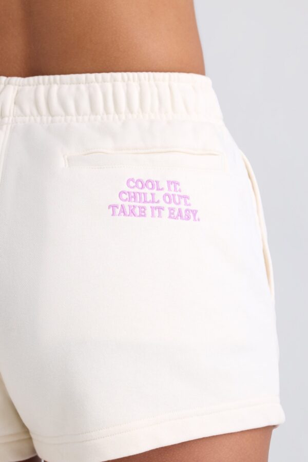 Mid-Rise Sweat Shorts in Eggshell - Image 4