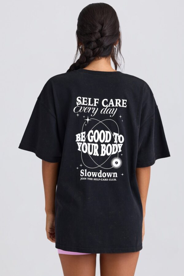 Oversized Short-Sleeve T-Shirt in Black - Image 6