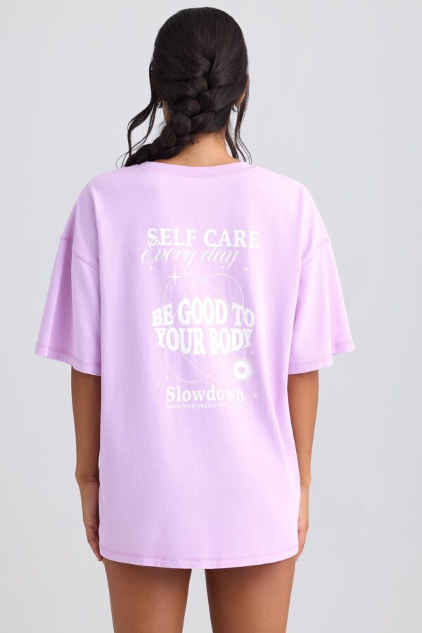 Oversized Short-Sleeve T-Shirt in Violet Pink - Image 4