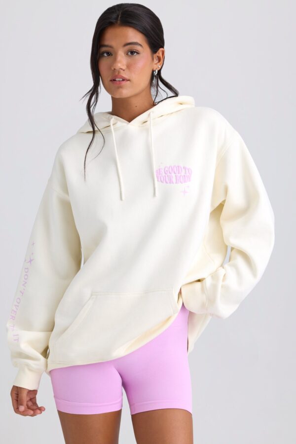 Oversized Hoodie in Eggshell - Image 6