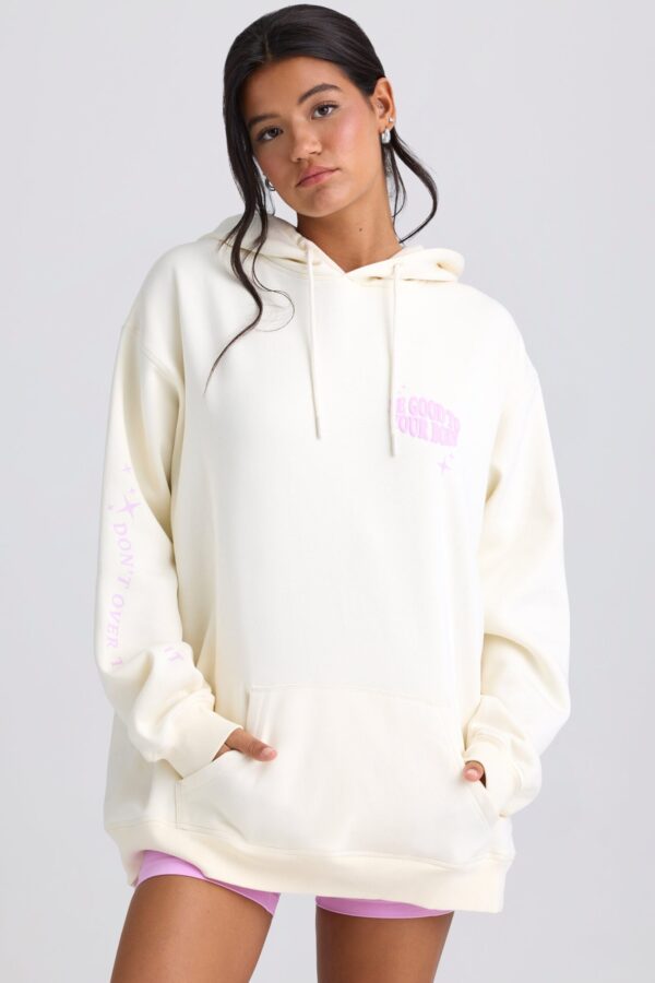 Oversized Hoodie in Eggshell - Image 8