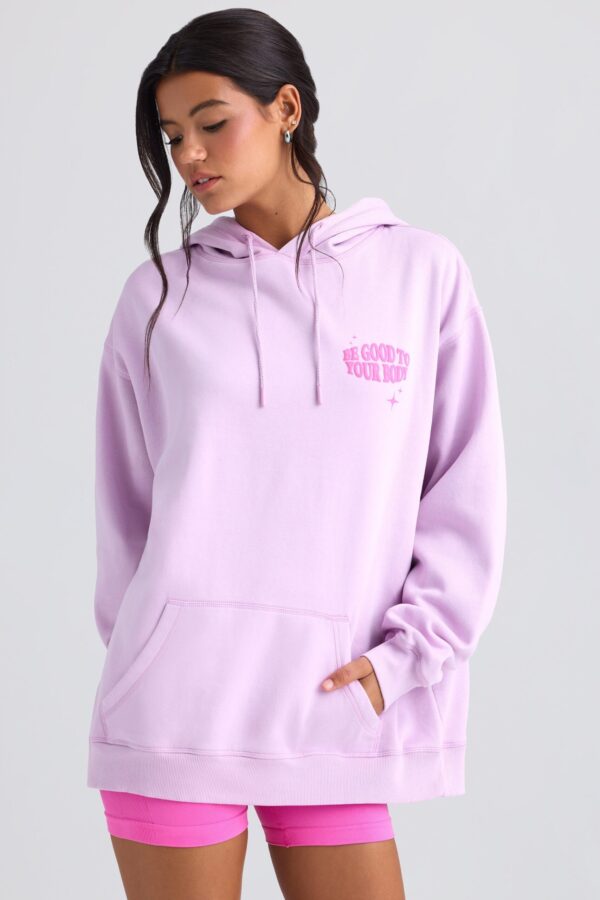 Oversized Hoodie in Violet Pink - Image 5