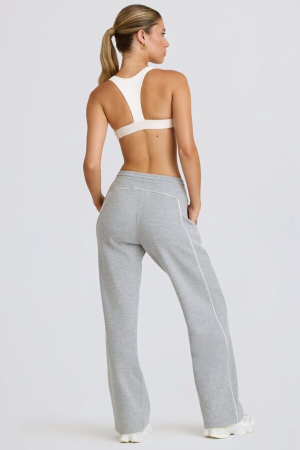 Mid-Rise Straight-Leg Joggers in Grey Marl - Image 2
