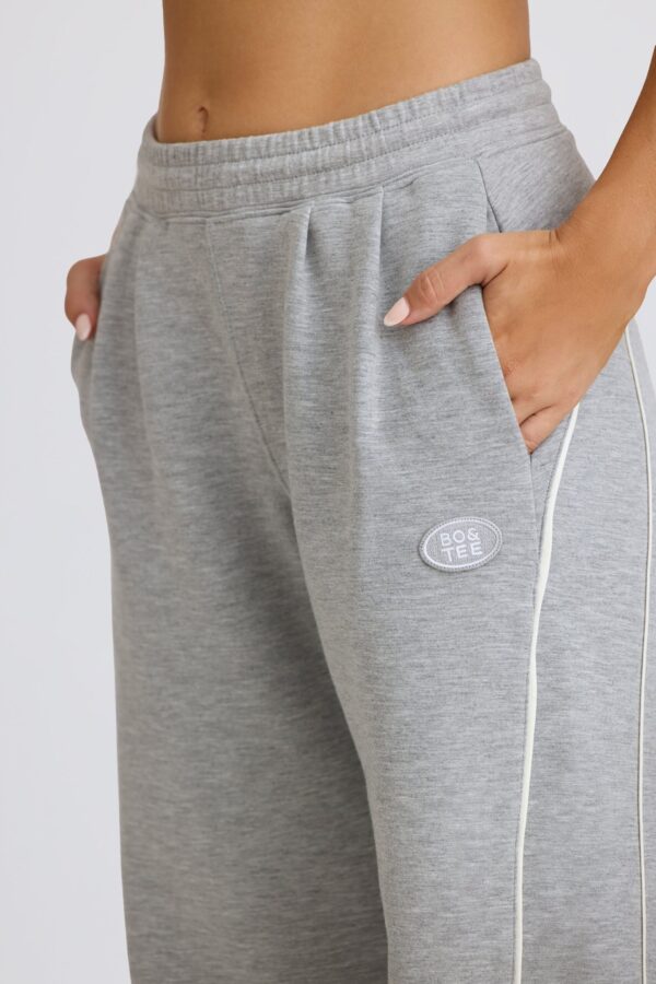 Mid-Rise Straight-Leg Joggers in Grey Marl - Image 4