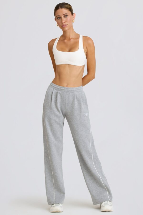 Mid-Rise Straight-Leg Joggers in Grey Marl - Image 5