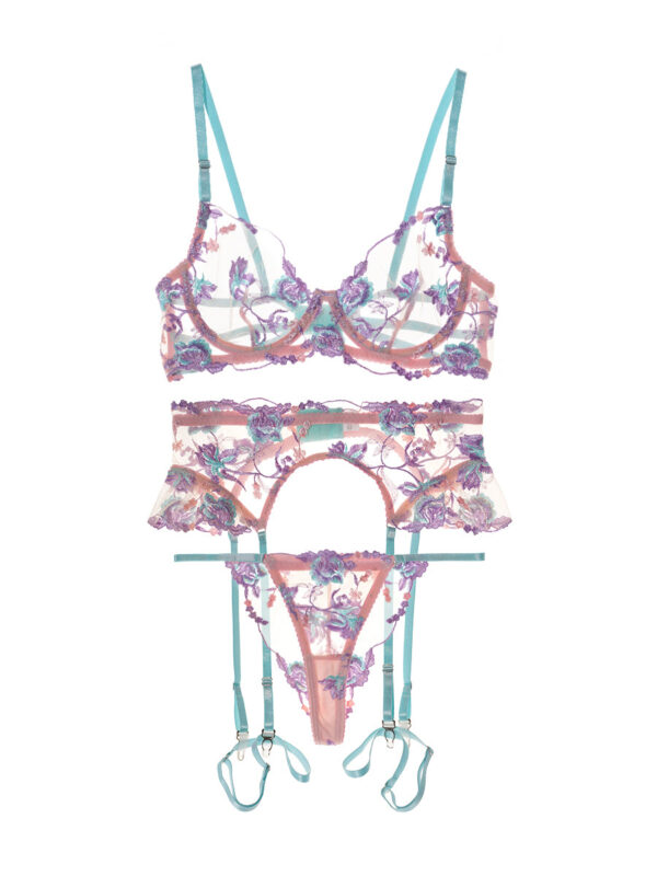 Pastel Petal Mesh Lingerie Set - Image 8