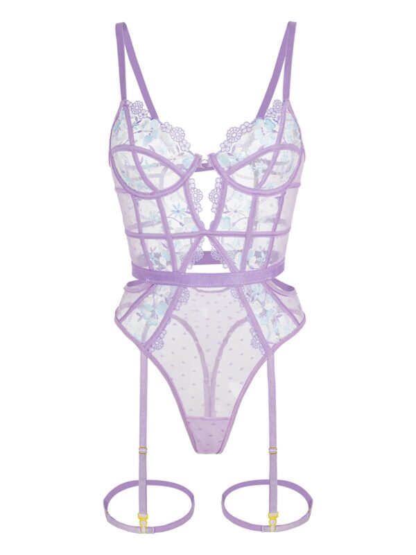 Lavender Blossom Embroidered French-inspired Bodysuit - Image 9