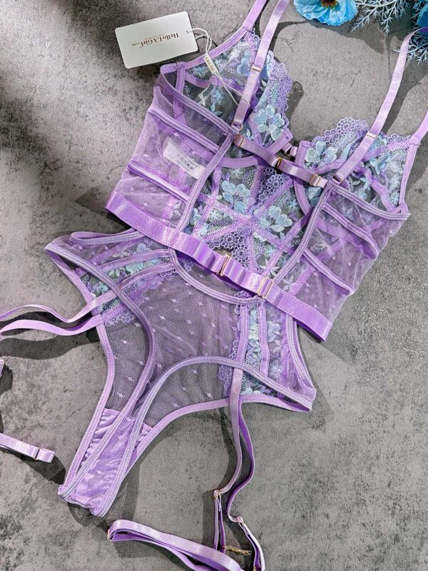 Lavender Blossom Embroidered French-inspired Bodysuit - Image 12