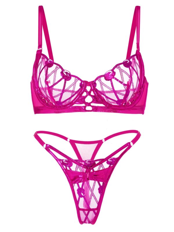 Opulent Magenta Fantasy Lingerie Set - Image 6