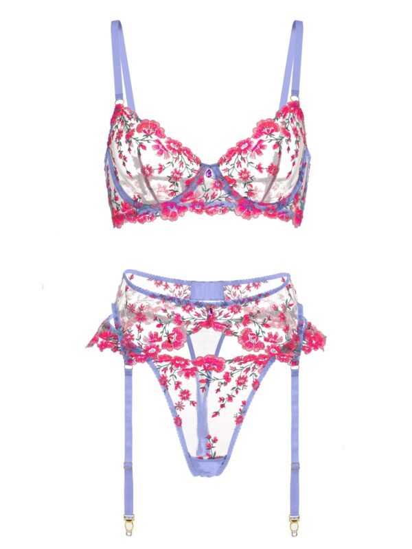 Fantasy Pink Bloom Embroidery Lingerie Set - Image 11