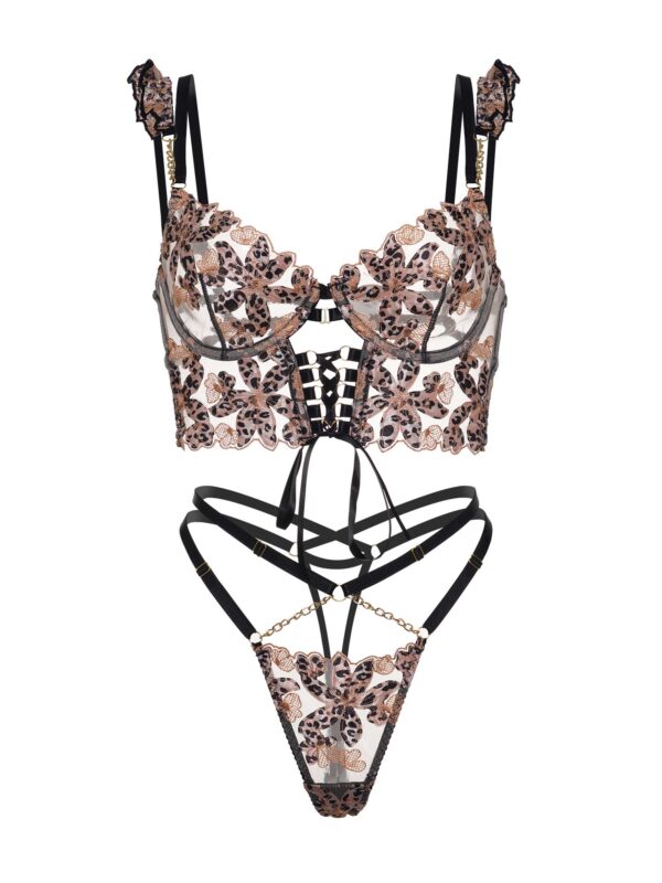 Leopard Flower Lace Lingerie Set - Image 2
