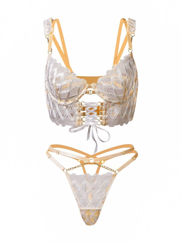 Delicate White Embroidery Lingerie Set - Image 16