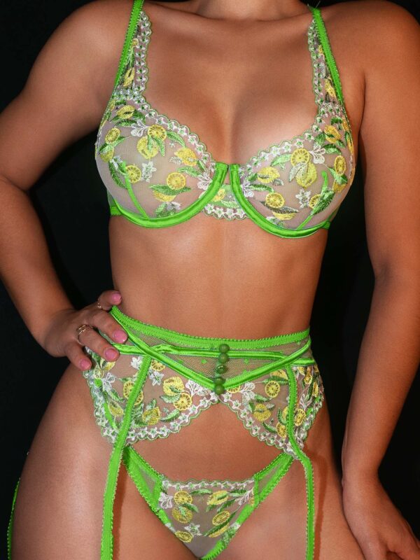 Fresh Lemon Embroidery Lingerie Set - Image 5