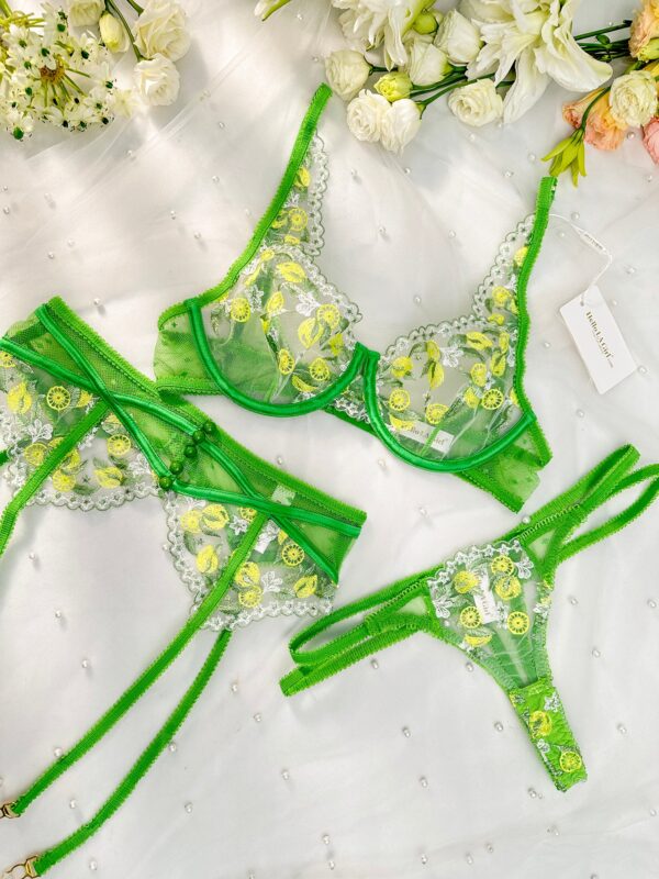 Fresh Lemon Embroidery Lingerie Set - Image 9