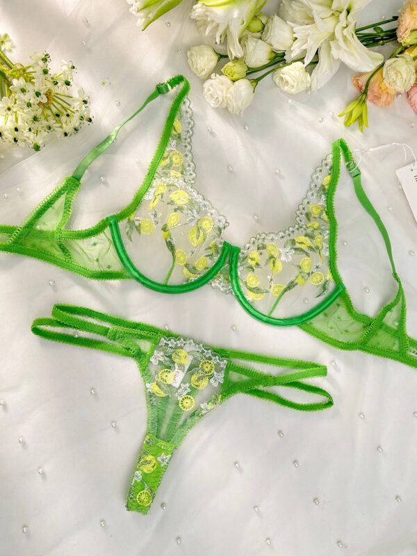 Fresh Lemon Embroidery Lingerie Set - Image 10