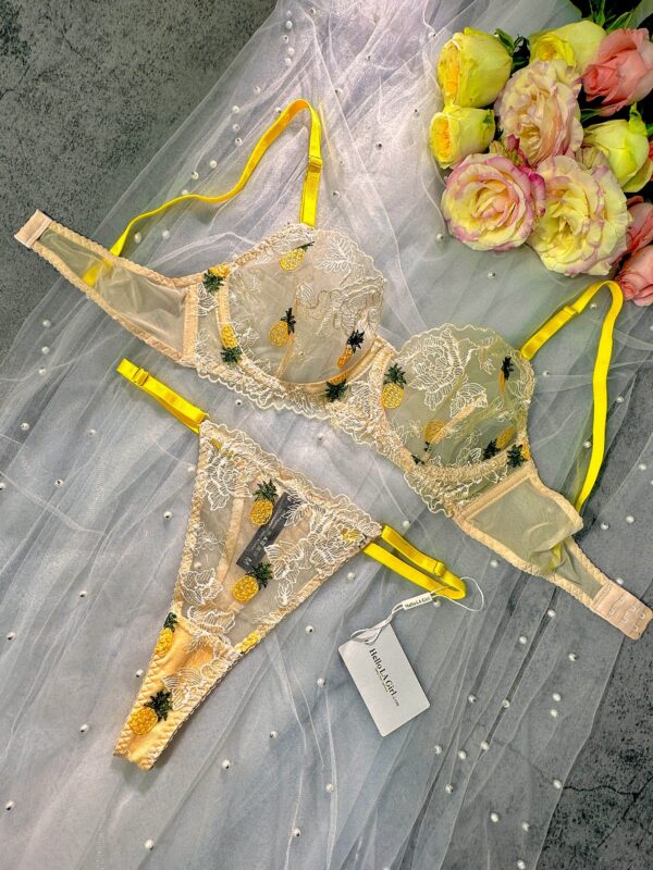 Yellow Pineapple Lingerie Set - Image 6