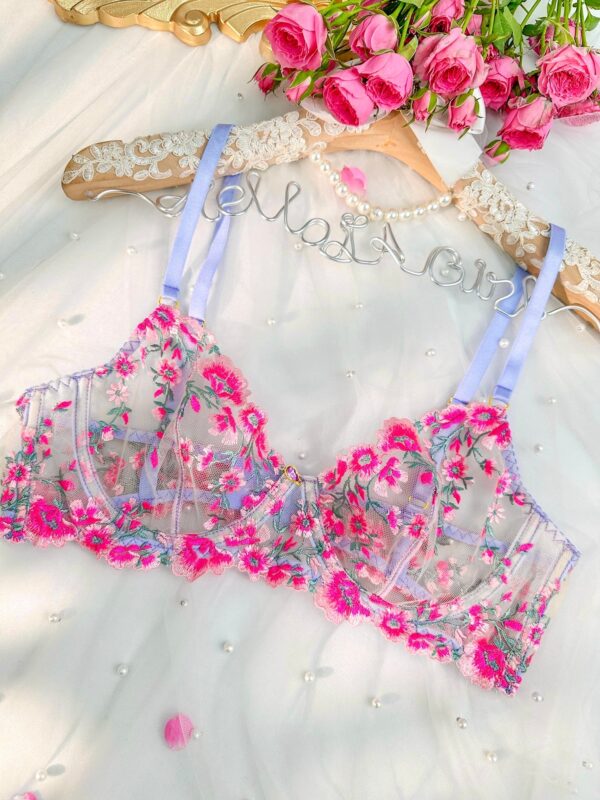 Fantasy Pink Bloom Embroidery Lingerie Set - Image 16