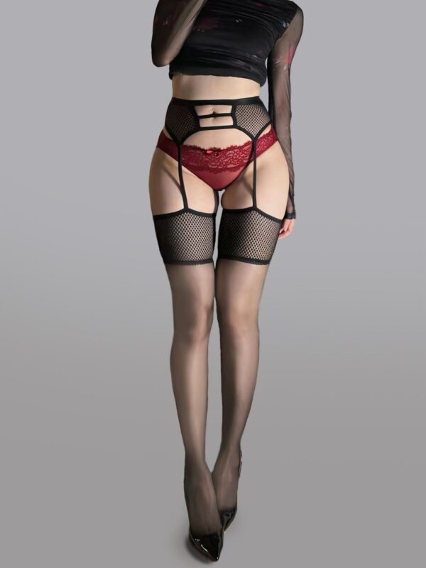 Sexy Garter Waist Cincher Thigh High Stockings - Image 5